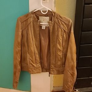 Tan Faux Leather Jacket